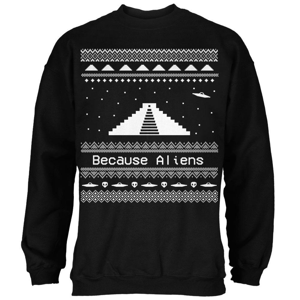 Ancient Aliens Ugly Christmas Sweater Black Adult Sweatshirt