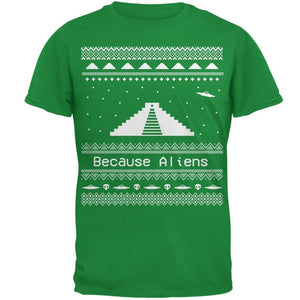 Ancient Aliens Ugly Christmas Sweater Black Adult T-Shirt