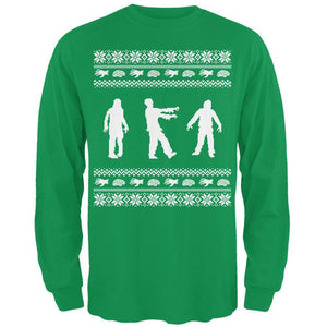 Zombie Ugly Christmas Sweater Irish Green Adult Long Sleeve T-Shirt