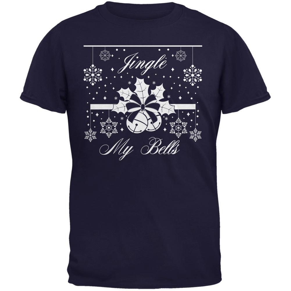 Christmas Jingle My Bells Navy Adult T-Shirt