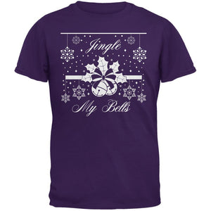 Christmas Jingle My Bells Purple Adult T-Shirt