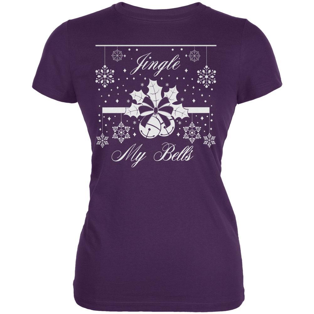 Christmas Jingle My Bells Purple Juniors Soft T-Shirt