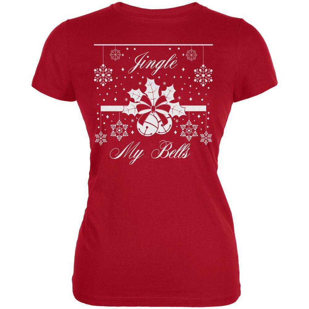 Christmas Jingle My Bells Red Juniors Soft T-Shirt