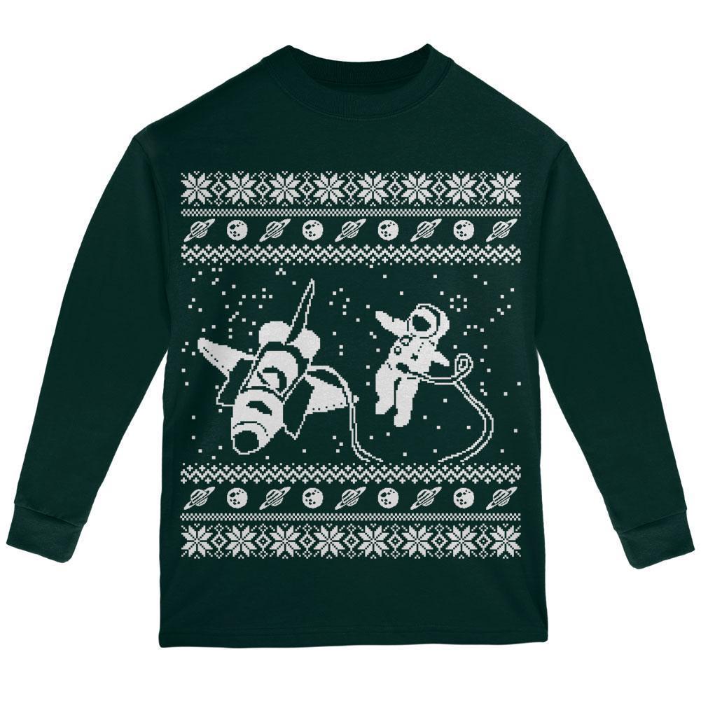 Astronaut in Space Ugly XMAS Sweater Forest Youth Long Sleeve T-Shirt