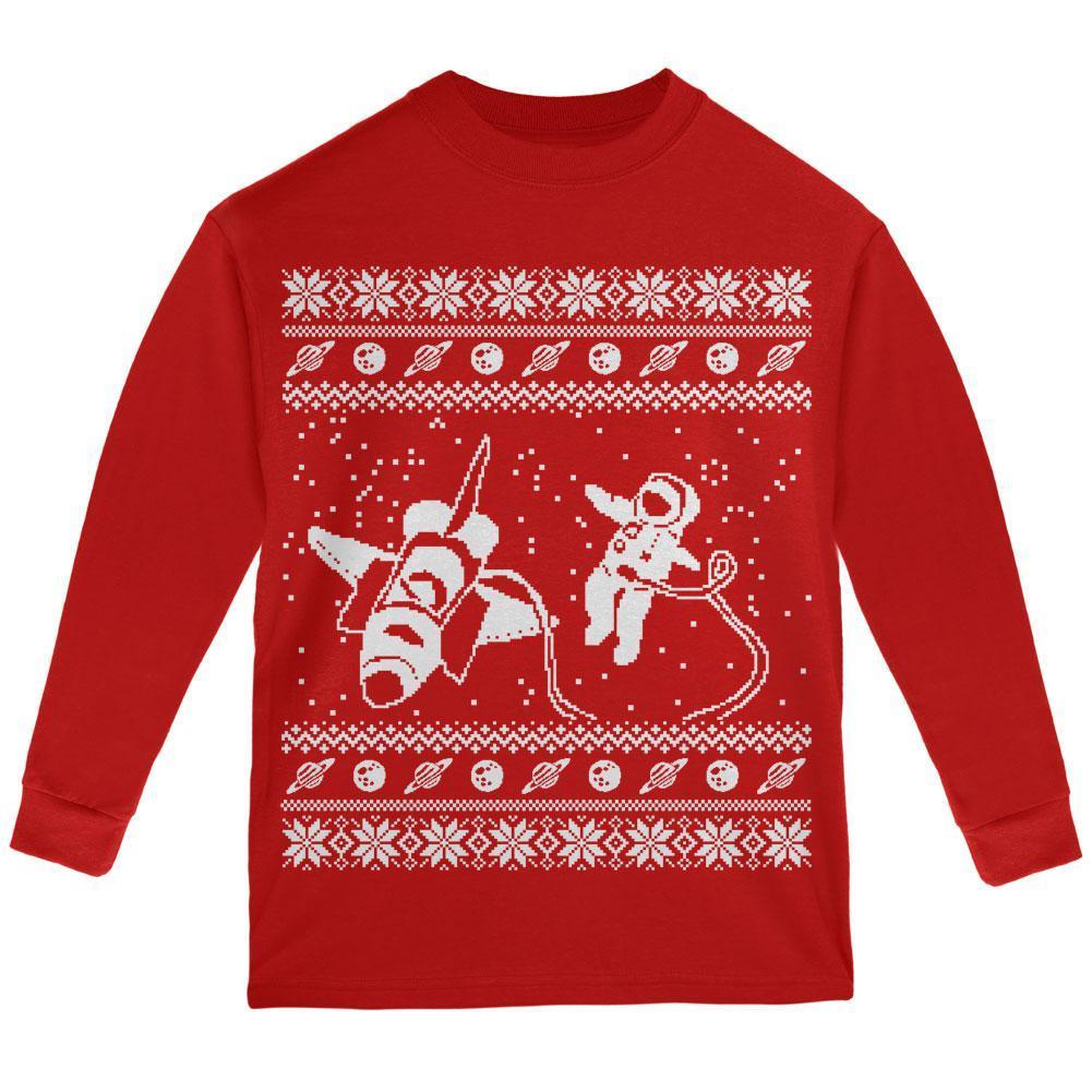 Astronaut in Space Ugly XMAS Sweater Forest Youth Long Sleeve T-Shirt