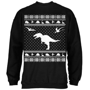 Dinosaurs Ugly XMAS Sweater Black Adult Sweatshirt