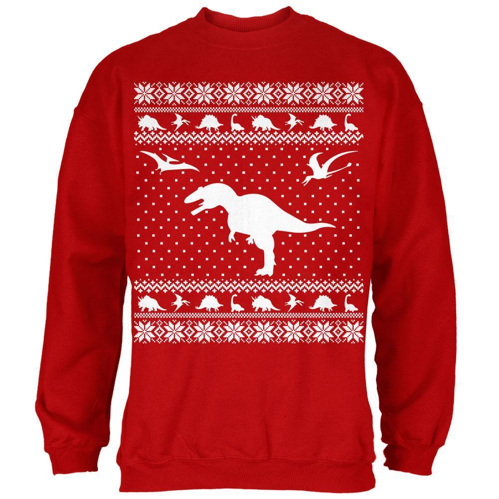 Dinosaurs Ugly XMAS Sweater Red Adult Sweatshirt