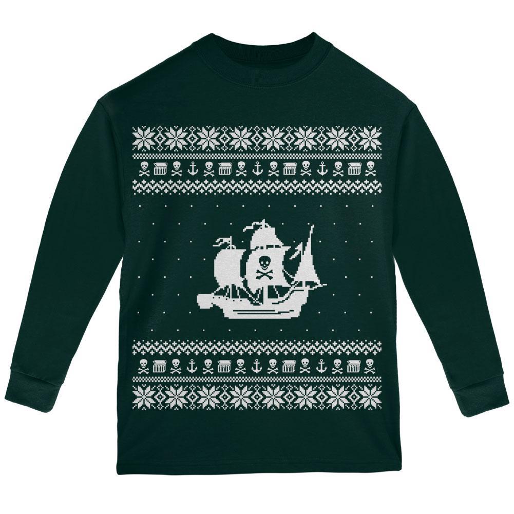 Pirate Ship Ugly XMAS Sweater Forest Youth Long Sleeve T-Shirt