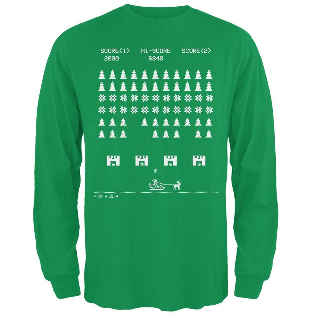 Classic Arcade Game Ugly XMAS Sweater Irish Green Adult Long Sleeve T-Shirt