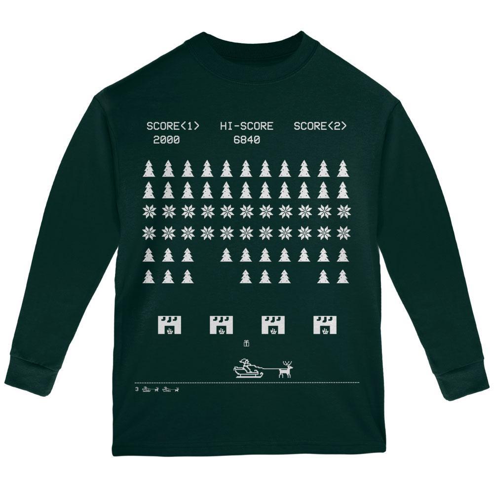 Classic Arcade Game Ugly XMAS Sweater Forest Youth Long Sleeve T-Shirt