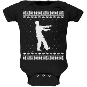 Big Zombie Ugly XMAS Sweater Black Soft Baby One Piece