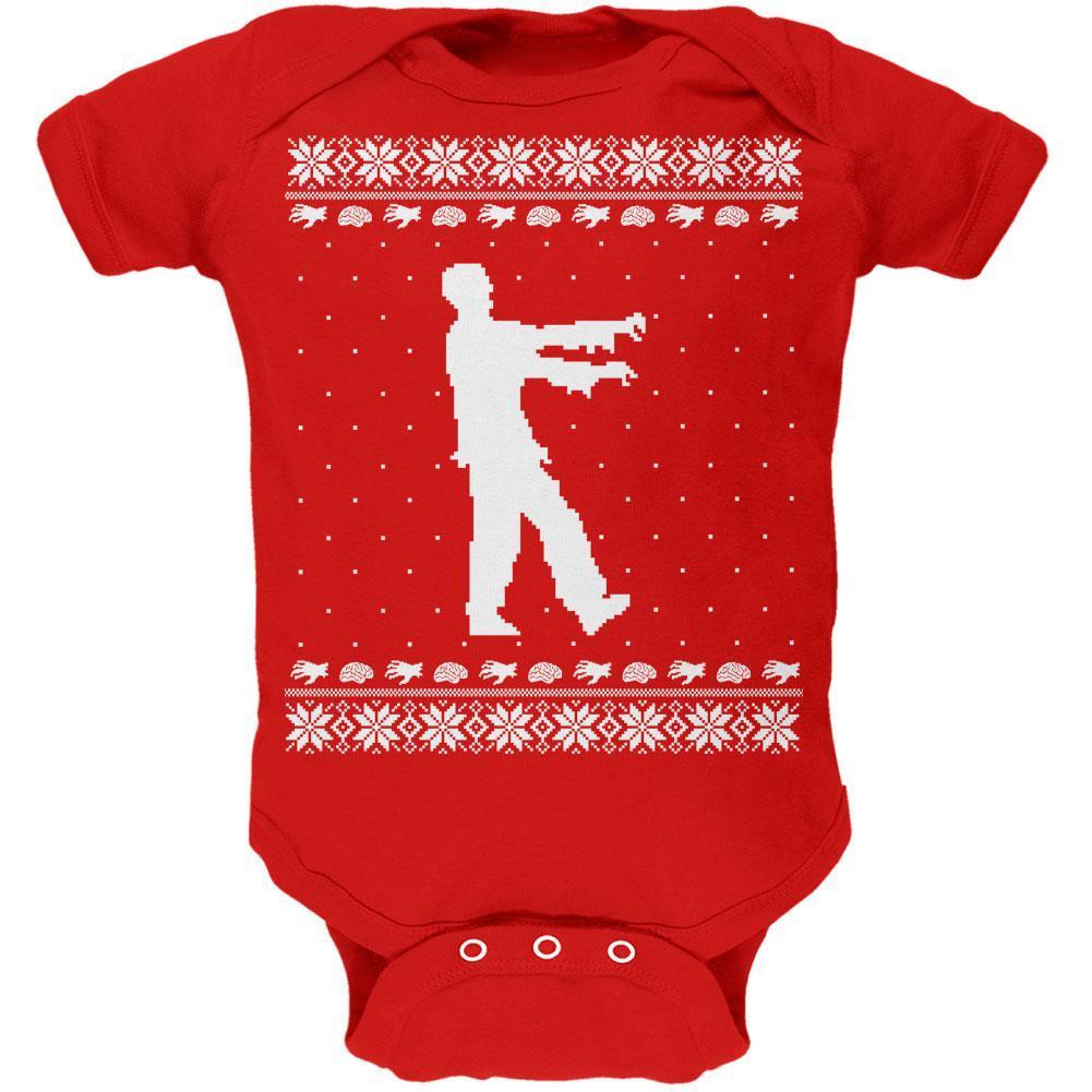 Big Zombie Ugly XMAS Sweater Black Soft Baby One Piece