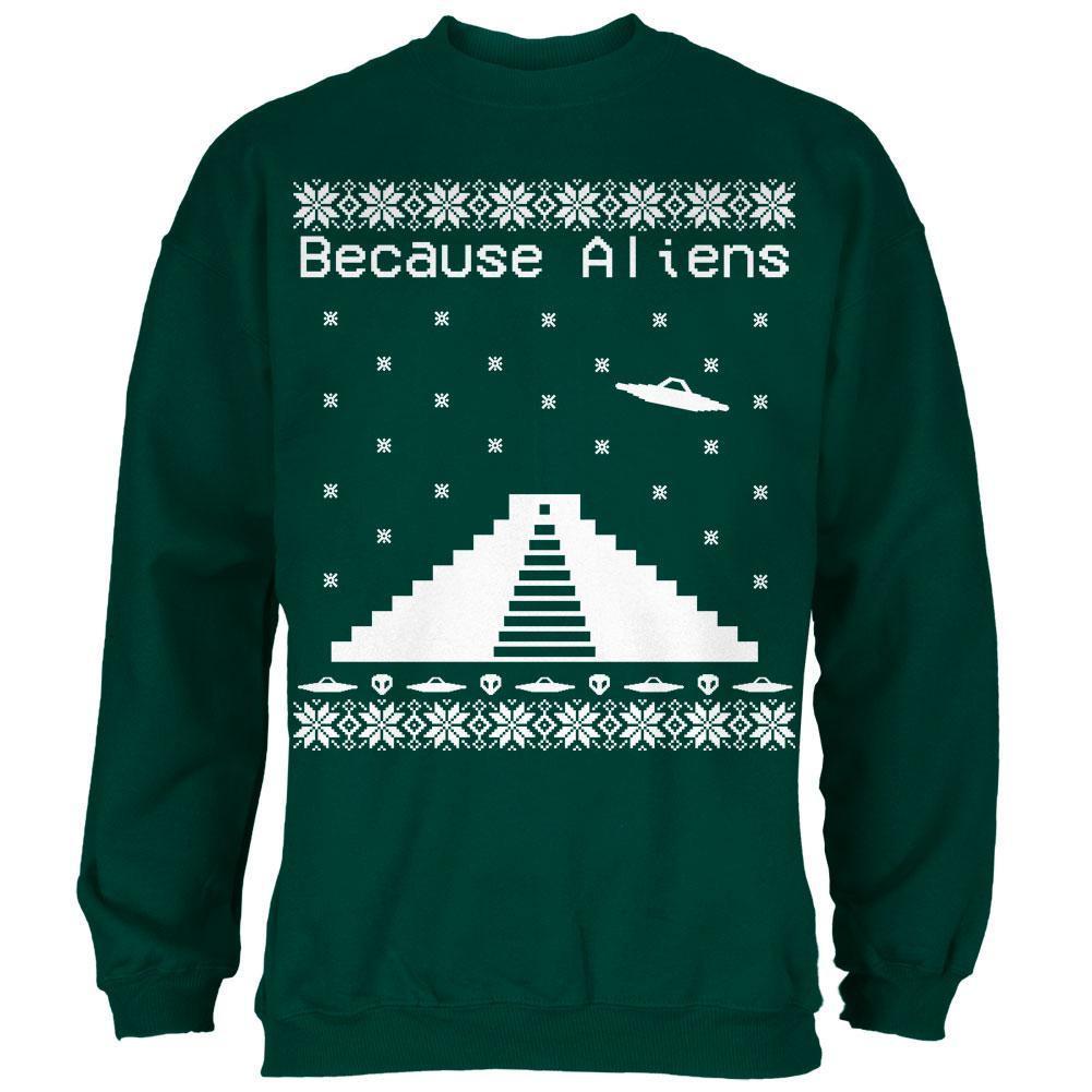 Because Aliens Pyramid Ugly XMAS Sweater Forest Adult Sweatshirt