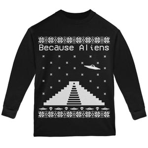 Because Aliens Pyramid Ugly XMAS Sweater Forest Youth T-Shirt