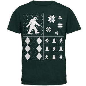 Sasquatch Festive Blocks Ugly XMAS Sweater Forest Youth T-Shirt
