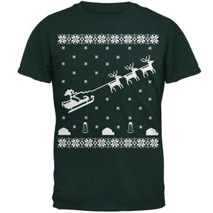 Flying Santa Sleigh Ugly XMAS Sweater Forest Youth T-Shirt