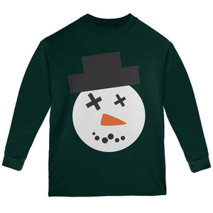 Snowman Face Ugly Christmas Sweater Forest Youth Long Sleeve T-Shirt