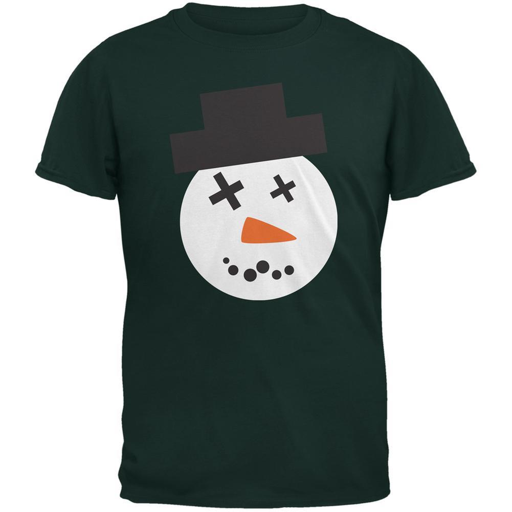 Snowman Face Ugly Christmas Sweater Forest Adult T-Shirt