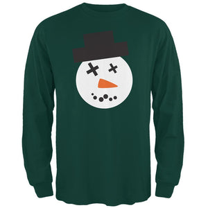 Snowman Face Ugly Christmas Sweater Black Adult Long Sleeve T-Shirt