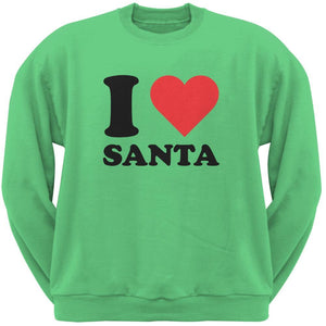 Christmas I Heart Santa Irish Green Adult Sweatshirt