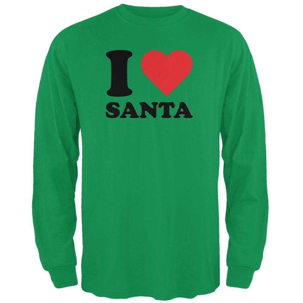 Christmas I Heart Santa Irish Green Adult Long Sleeve T-Shirt