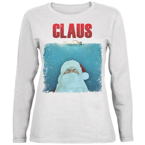 Christmas Claus Attacks White Womens Long Sleeve T-Shirt