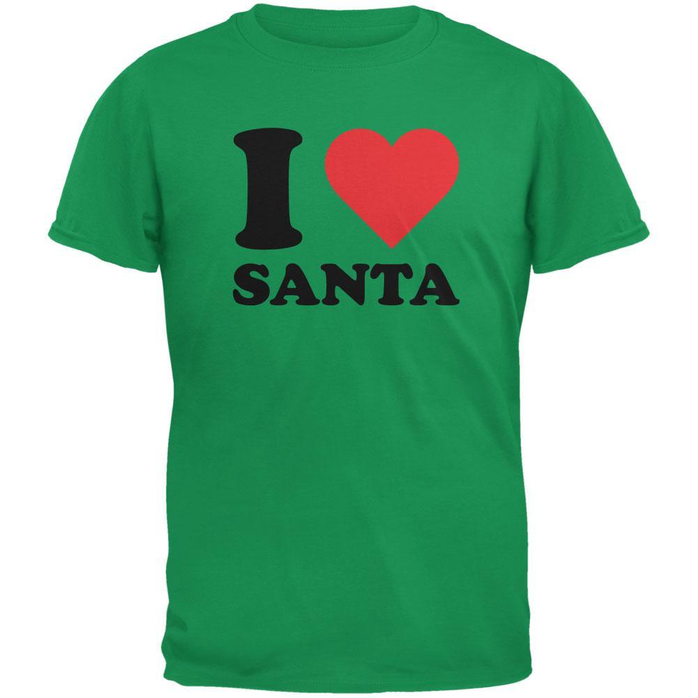 Christmas I Heart Santa Irish Green Adult T-Shirt