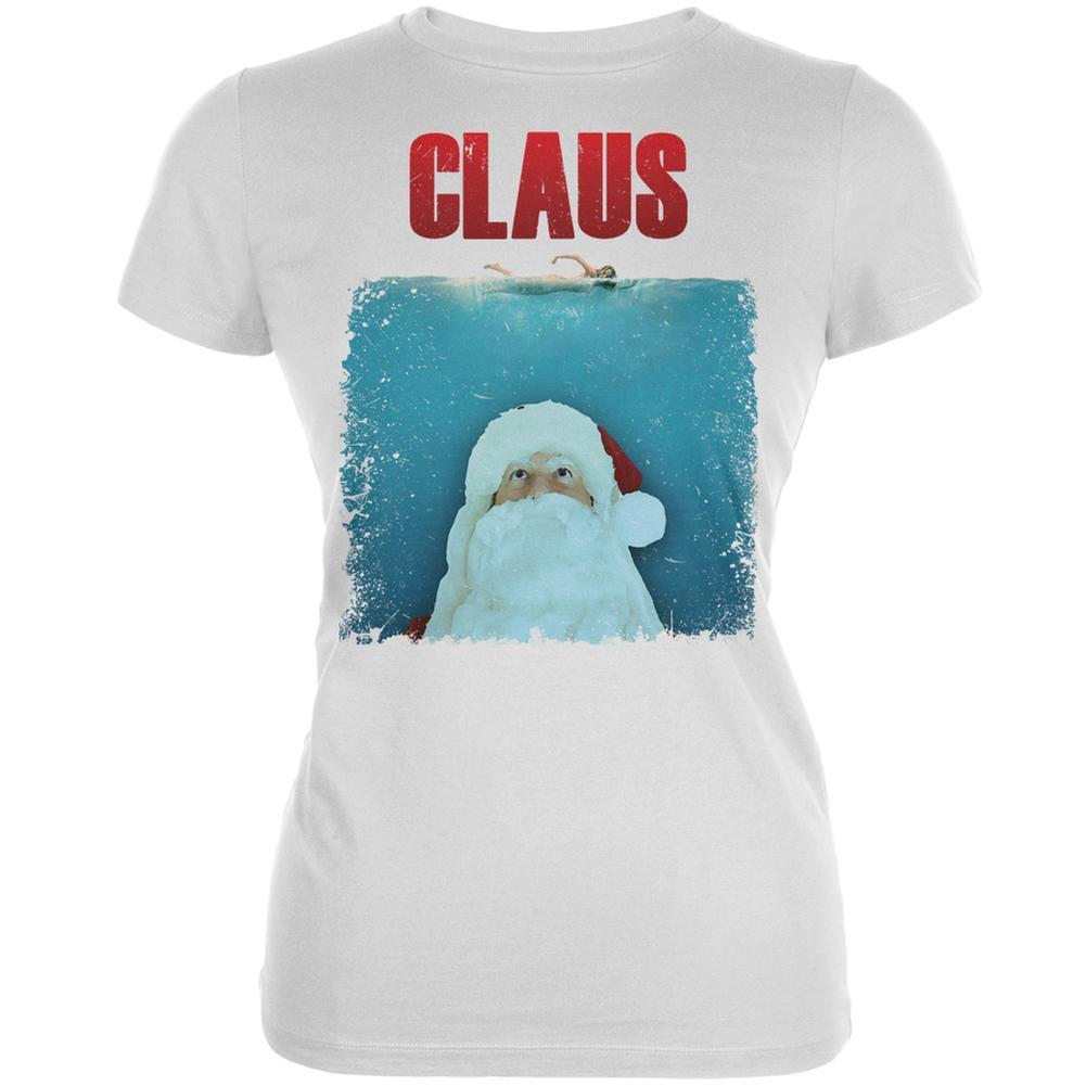 Christmas Claus Attacks White Juniors Soft T-Shirt