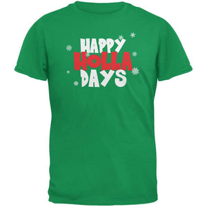 Chistmas Happy Holla Days Irish Green Adult T-Shirt