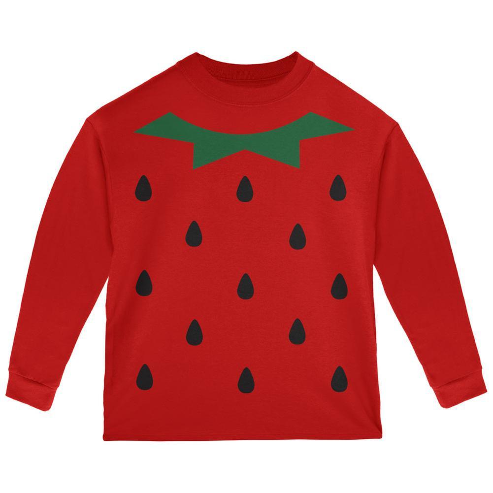 Halloween Strawberry Costume Red Toddler Long Sleeve T-Shirt