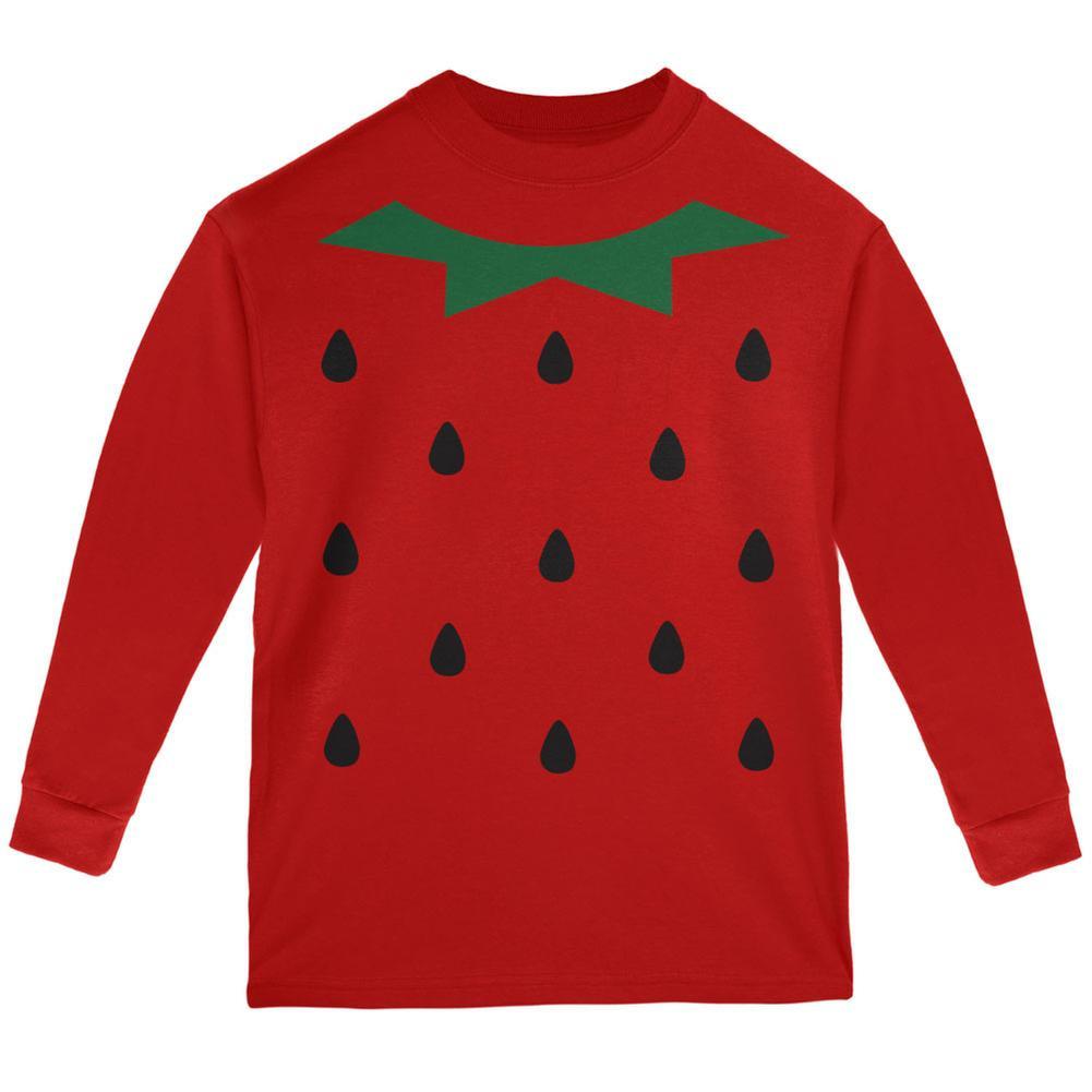 Halloween Strawberry Costume Red Youth Long Sleeve T-Shirt