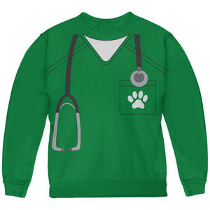 Halloween Vet Veterinarian Scrubs Costume Green Youth Sweatshirt