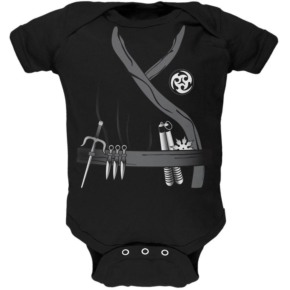 Halloween Ninja Assassin Costume Black Soft Baby One Piece
