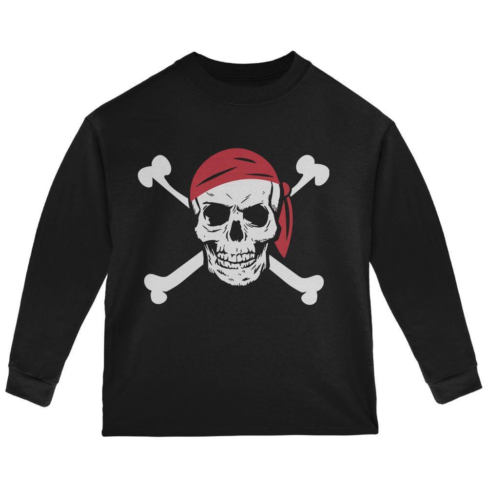 Halloween Jolly Roger Black Toddler Long Sleeve T-Shirt