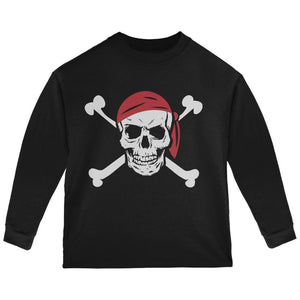 Halloween Jolly Roger Black Toddler Long Sleeve T-Shirt