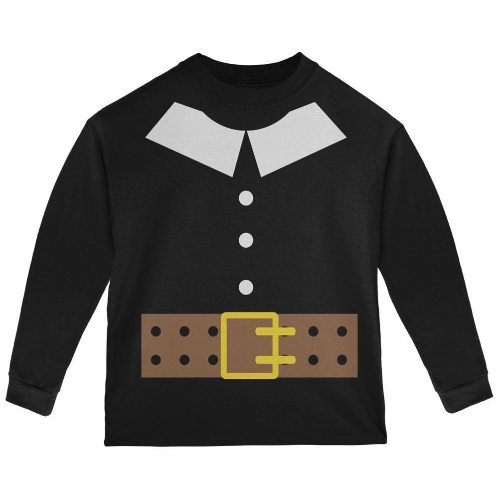 Halloween Pilgrim Costume Black Toddler Long Sleeve T-Shirt