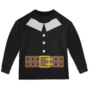 Halloween Pilgrim Costume Black Toddler Long Sleeve T-Shirt