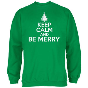 Christmas Keep Calm And Be Merry Irish Green Adult Sweatshirt