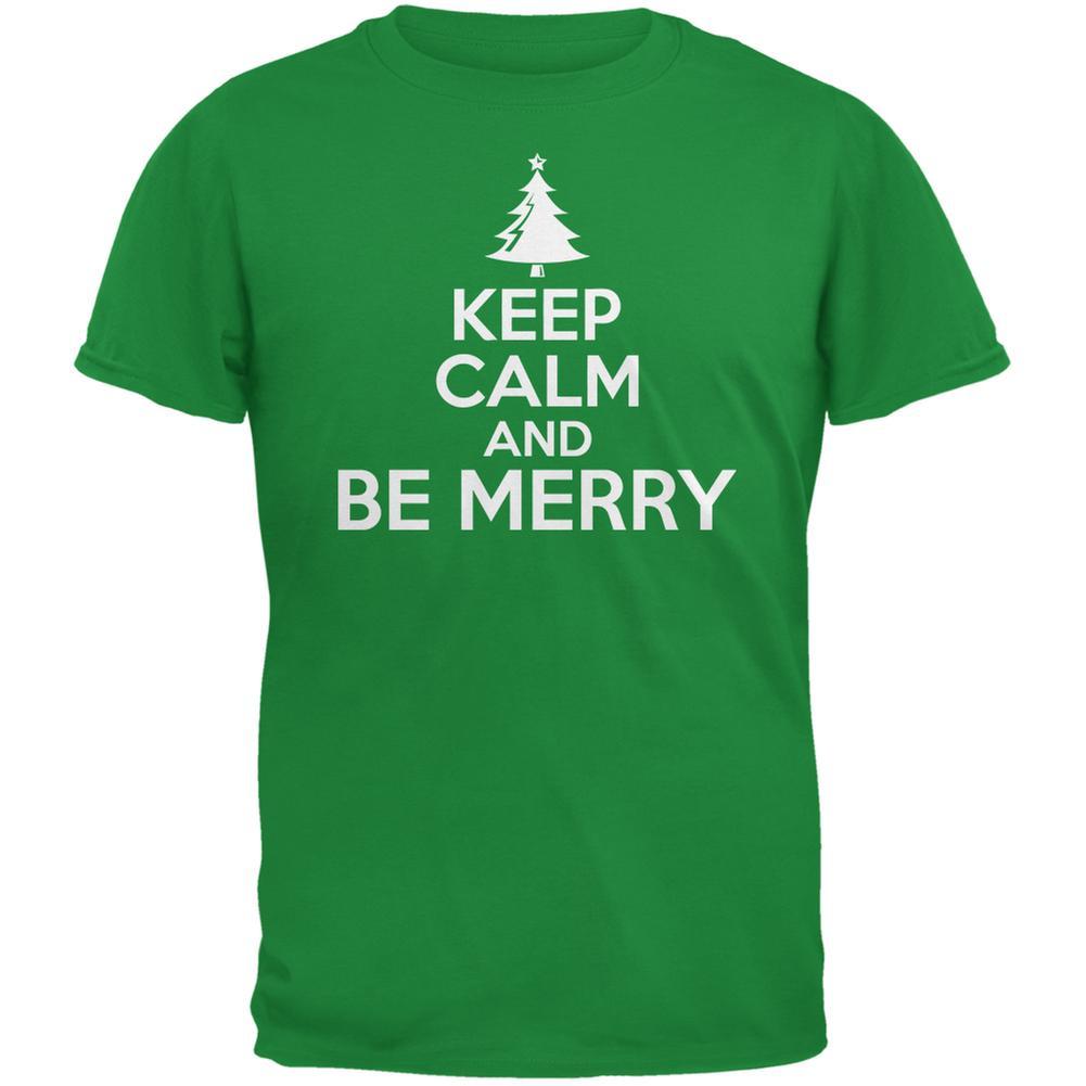 Christmas Keep Calm And Be Merry Irish Green Adult T-Shirt