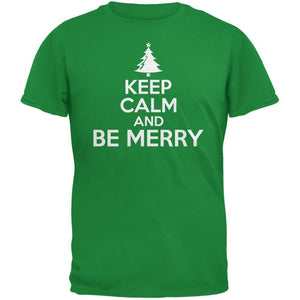 Christmas Keep Calm And Be Merry Irish Green Adult T-Shirt