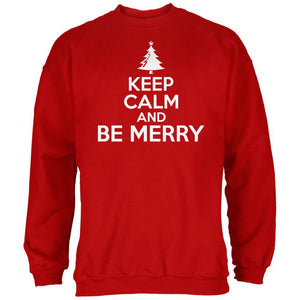 Christmas Keep Calm And Be Merry Red Adult Sweatshirt