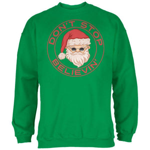 Christmas Don't Stop Believin' Irish Green Adult Sweatshirt