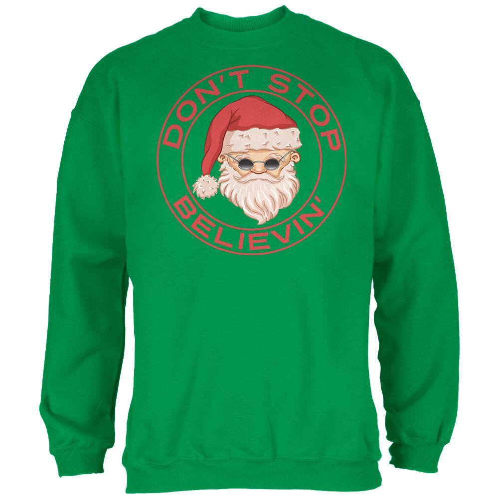 Christmas Don't Stop Believin' Irish Green Adult Sweatshirt