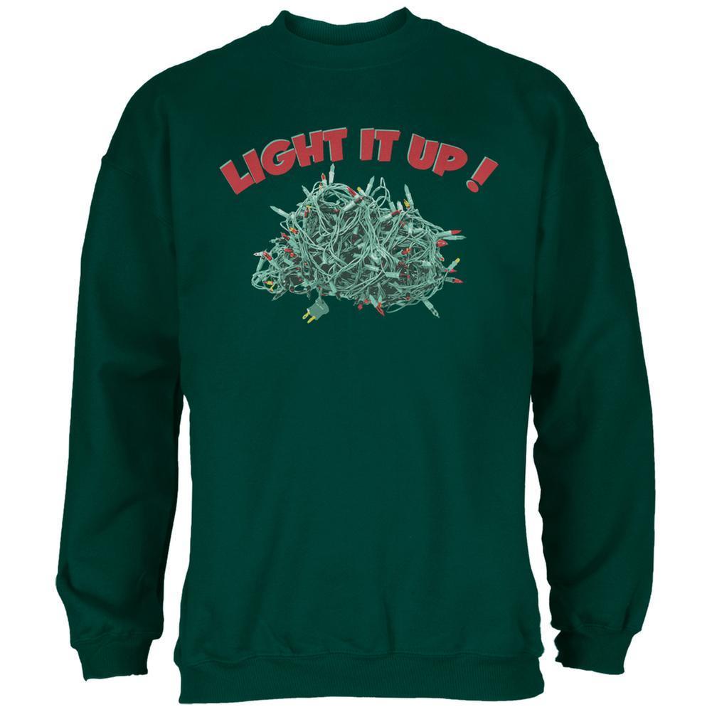 Christmas Light It Up Forest Green Adult Sweatshirt