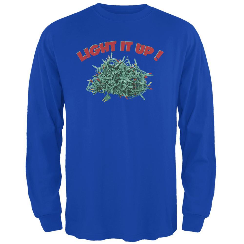 Christmas Light It Up Royal Adult Long Sleeve T-Shirt