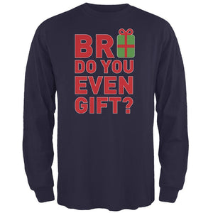 Christmas Bro Do You Even Gift Navy Adult Long Sleeve T-Shirt