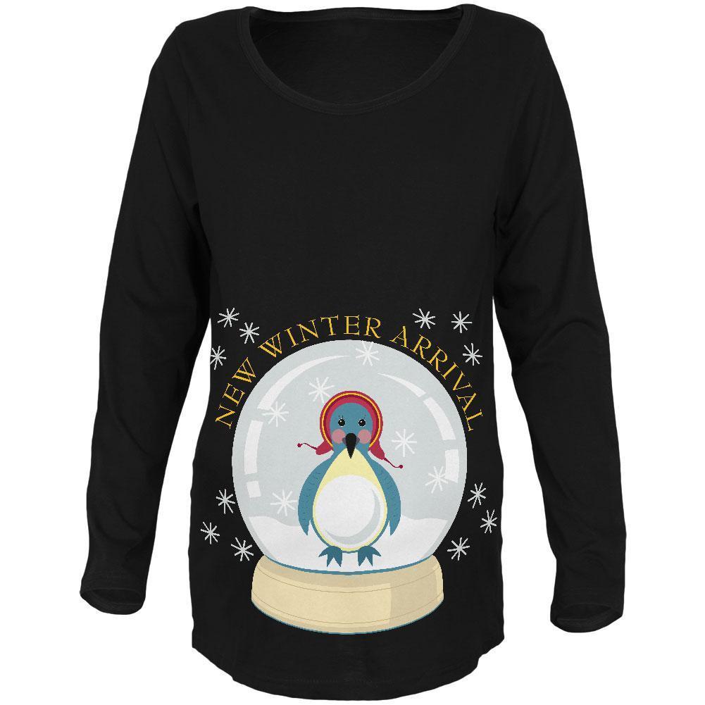 Christmas Baby Snow Globe Black Maternity Soft Long Sleeve T-Shirt