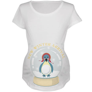 Christmas Baby Snow Globe White Maternity Soft T-Shirt