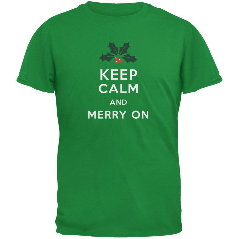 Christmas Keep Calm & Merry On Irish Green Youth T-Shirt