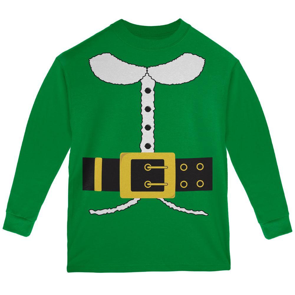 Holiday Elf Costume Green Youth Long Sleeve T-Shirt